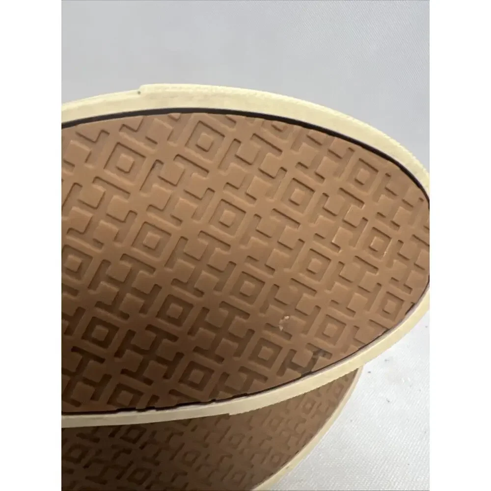 TORY BURCH Metallic Gold Size 6 Perforated Leather JESSE Slip-on Sneakers Flats